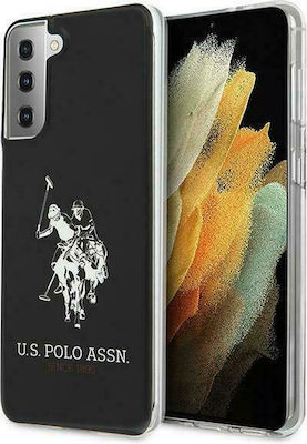 U.S. Polo Assn. Shiny Big Logo Umschlag Rückseite Synthetisch Schwarz (Galaxy S21+ 5G) USHCS21MTPUHRBK