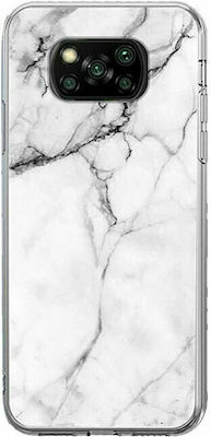 Wozinsky Marble Umschlag Rückseite Silikon Weiß (Poco X3 NFC / X3 Pro)