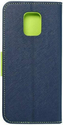 Fancy Synthetic Leather Wallet Navy Blue (Redmi Note 9S / 9 Pro / 9 Pro Max)