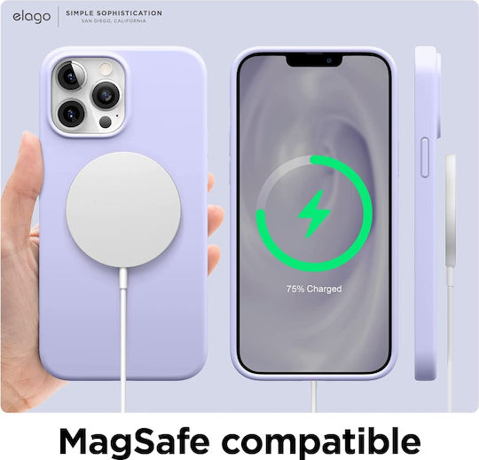 Elago Soft Umschlag Rückseite Silikon 0.2mm Lila (iPhone 13 Pro Max)