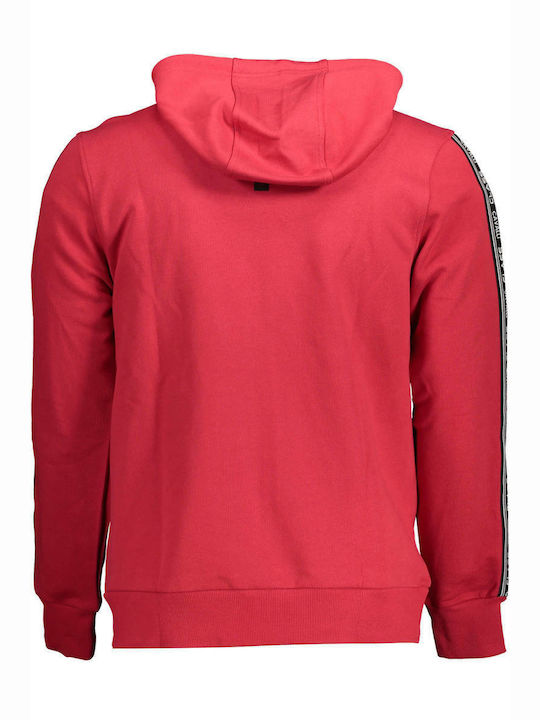 Roberto Cavalli Herren Sweatshirt Jacke mit Kapuze und Taschen Rot