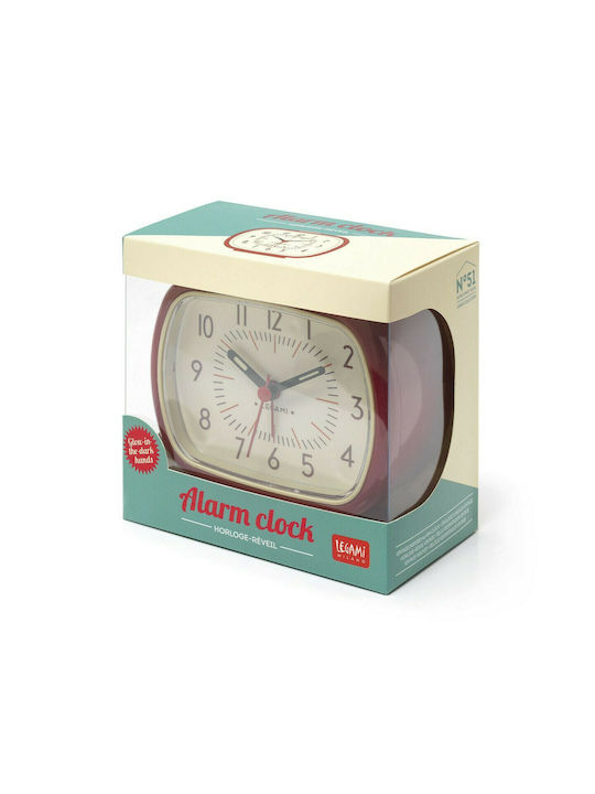 Legami Milano Vintage Memories CLO0001 Tabletop Clock with Red Alarm Clock CLO0001
