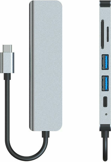 Tech-Protect V4-HUB v4 Hub 3 Ports USB 3.0 with USB-C Connection Gray