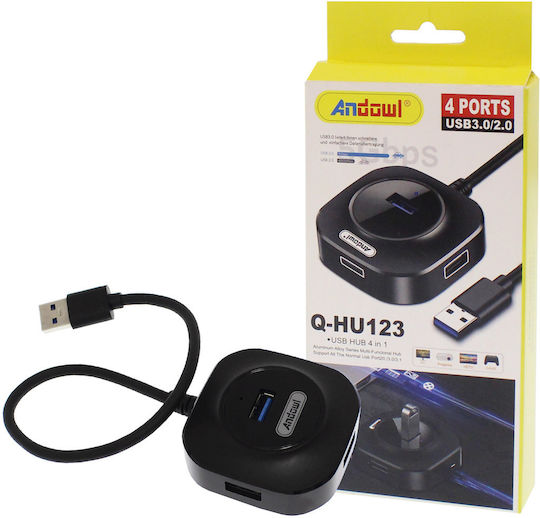 Andowl USB Хъб с 4 USB 3.0 Порта и USB-A Връзка