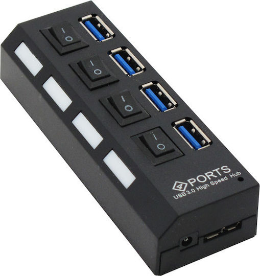 Brand USB-Hub 4 Anschlüsse USB 3.0 mit Anschluss an einen Computer USB-A