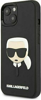 Karl Lagerfeld 3D Rubber Karl`s Head Umschlag Rückseite Synthetisch Schwarz (iPhone 13 Mini) KLHCP13SKH3DBK