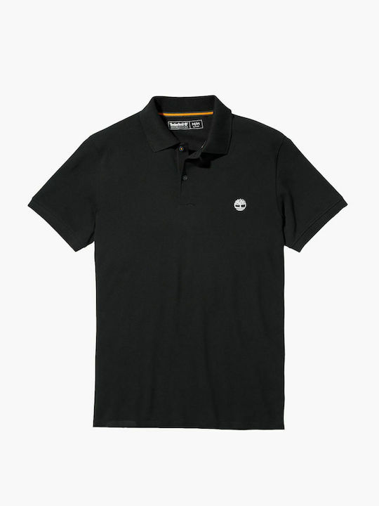Timberland Ανδρικό T-shirt Polo Μαύρο