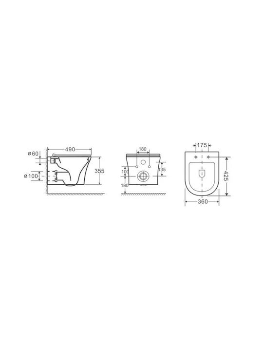 Vinci Curve Λεκάνη Κρεμαστή Rimless με Slim Κάλυμμα Soft Close Λευκή Vinci Curve Λεκάνη Κρεμαστή Rimless με Slim Κάλυμμα Soft Close Λευκή