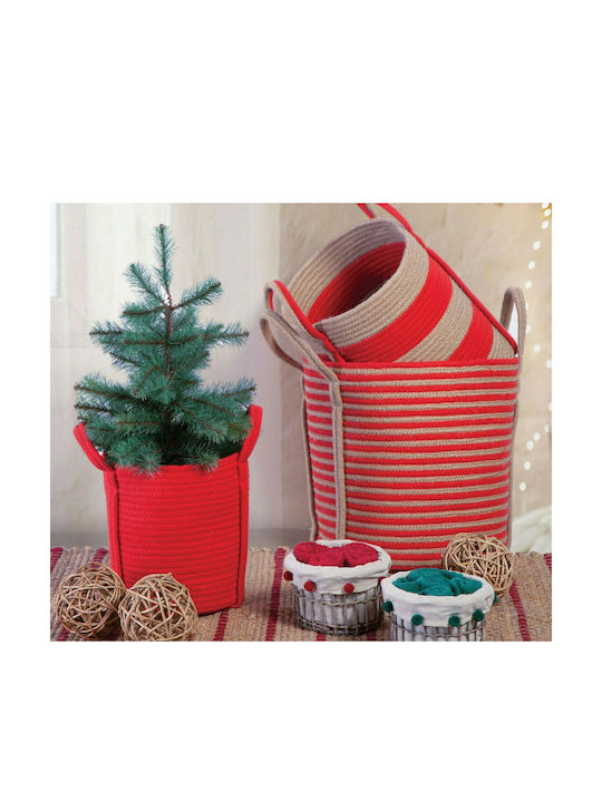 Nef-Nef Homeware Silo Декоративна кошница Текстил с дръжки Red 28x28x32бр
