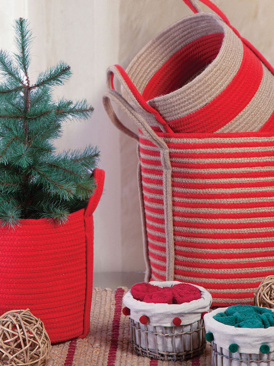 Nef-Nef Homeware Silo Декоративна кошница Текстил с дръжки Red 28x28x32бр