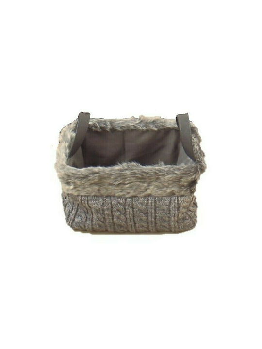 Set of Decorative Baskets Fabric with Handles Gray 3pcs Ankor