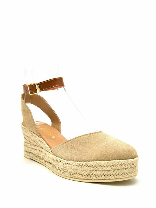 Ragazza Women's Suede Platform Espadrilles Beige