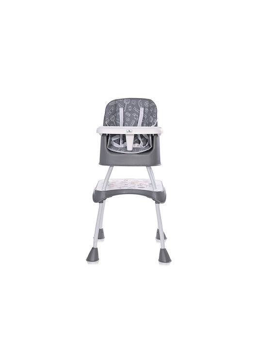 Lorelli Trick Highchair 3 in 1 with Plastic Frame & Plastic Seat Grey