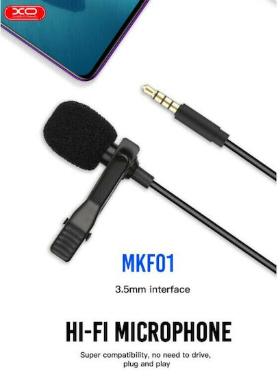 XO MKF01 3.5mm Microphone Πέτου, Clip On for Vocals