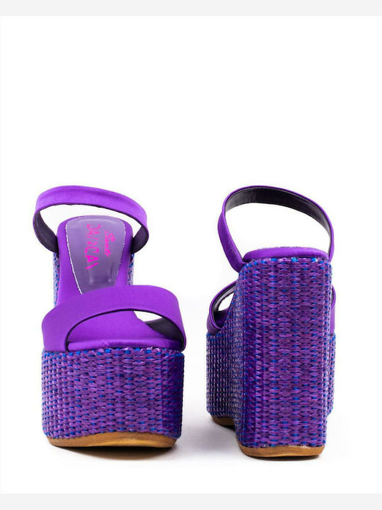 Women's Fabric Platform Shoes Purple