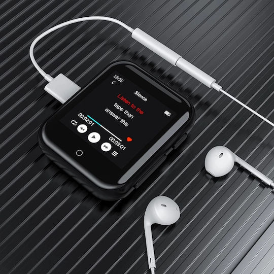 Ruizu M8 MP3 Player (16GB) with TFT Touch Screen 1.54" Black