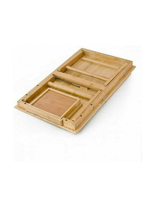 Relaxdays Bamboo Rechteckig Betttablett aus Bambus in Braun Farbe 24x55x33cm 10016734 1Stück