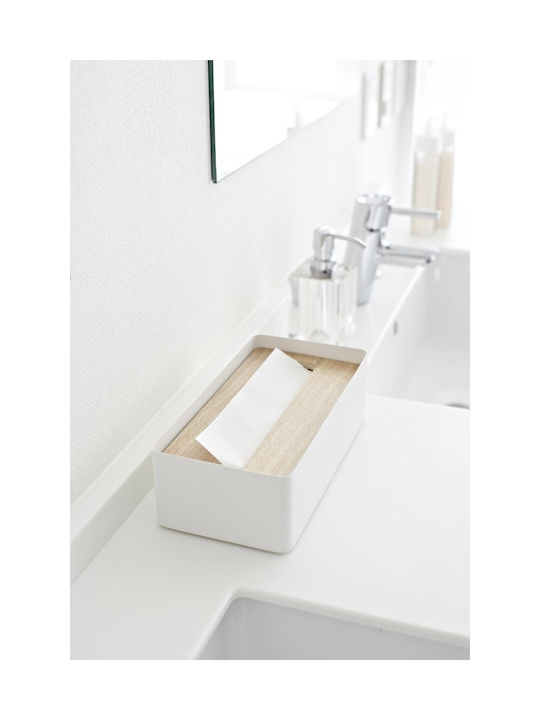 Yamazaki Θήκη για Χαρτομάντηλα Μεταλλική Λευκή 26x13x8.2cm 7730