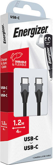 Energizer USB 2.0 Cable USB-C male - USB-C Μαύρο 1.2m C611CGBK