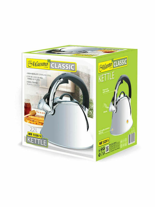 Maestro Βραστήρας Ανοξείδωτος Ασημί 2200ml