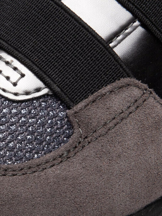 D Suzzie Ανατομικά Γυναικεία Slip-On Δερμάτινα Γκρι