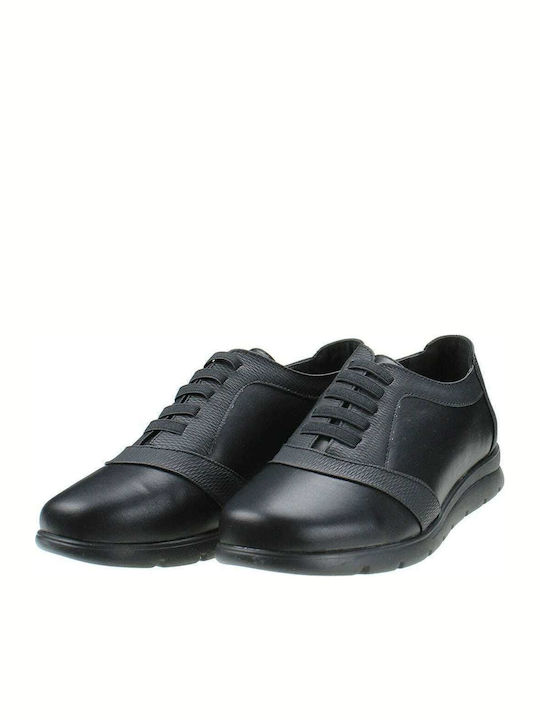 Leder Damen Oxfords in Schwarz Farbe
