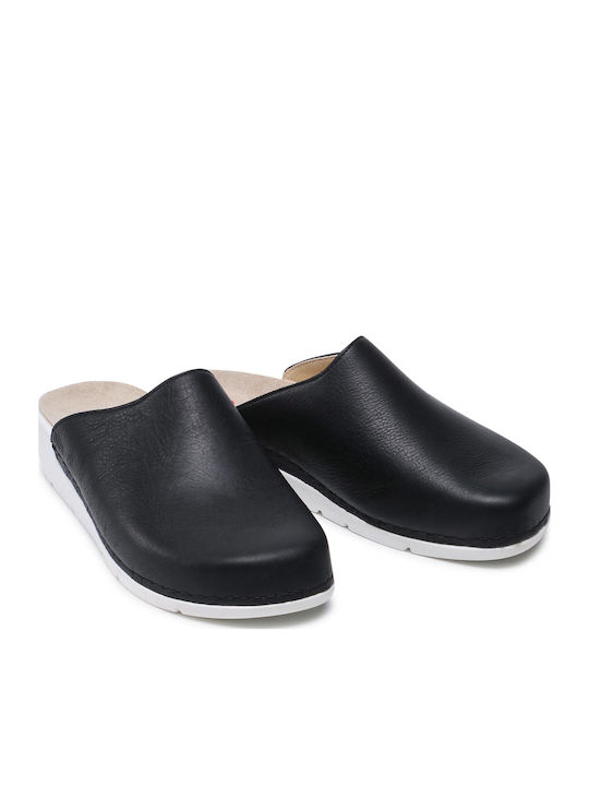 Renia Anatomical Leather Women's Slippers Black
