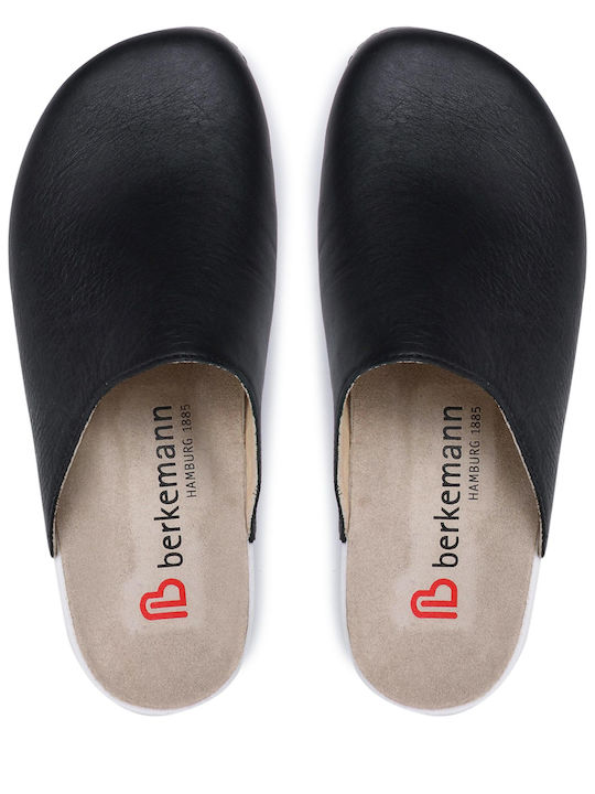 Renia Anatomical Leather Women's Slippers Black