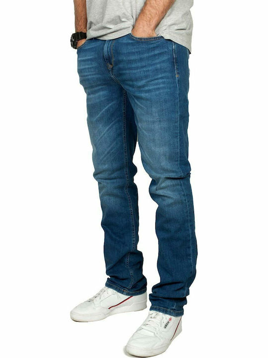Men's Jeans Pants Elastic with Regular Straight Fit Blue
