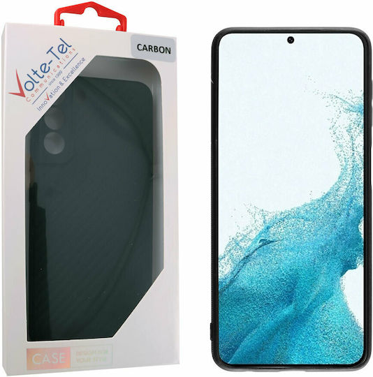 Volte-Tel Carbon Camera Protective Umschlag Rückseite Silikon Schwarz (Galaxy S22 5G)