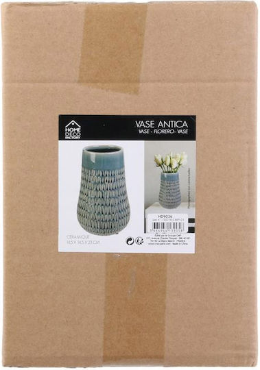 The Home Deco Factory Vază Decorativă Ceramică Albastră 15x15xÎ23cm