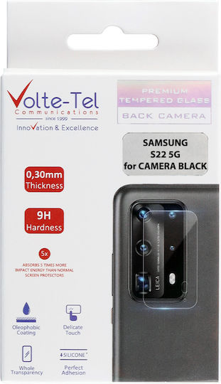 Volte-Tel 3D Curved Προστασία Κάμερας Tempered Glass Black για το Galaxy S22 5G