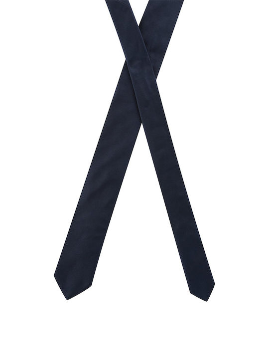Hugo Boss Ανδρική Γραβάτα Μεταξωτή Μονόχρωμη σε Navy Μπλε Χρώμα
