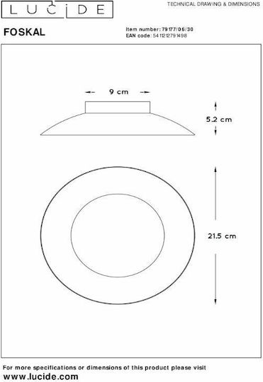 Lucide Lightning Foskal Μονό LED Σποτ σε Μαύρο Χρώμα