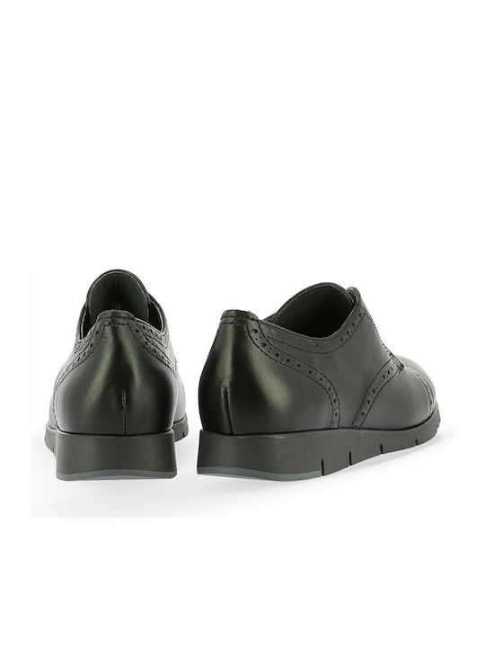 Leder Damen Oxfords in Schwarz Farbe