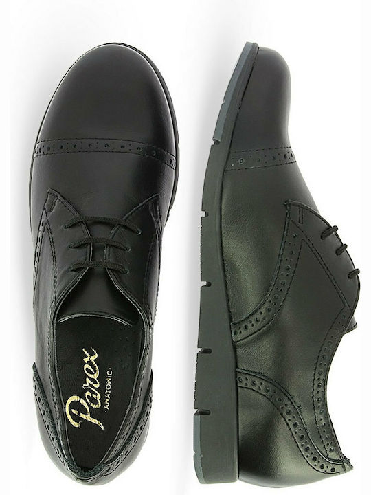 Leder Damen Oxfords in Schwarz Farbe