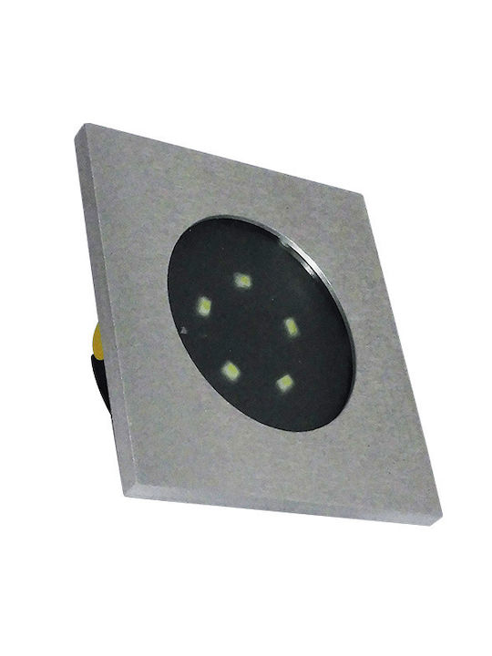 Elvhx Platz Metallisch Einbau Spot mit integriertem LED Silber 7x7cm. 1Stück