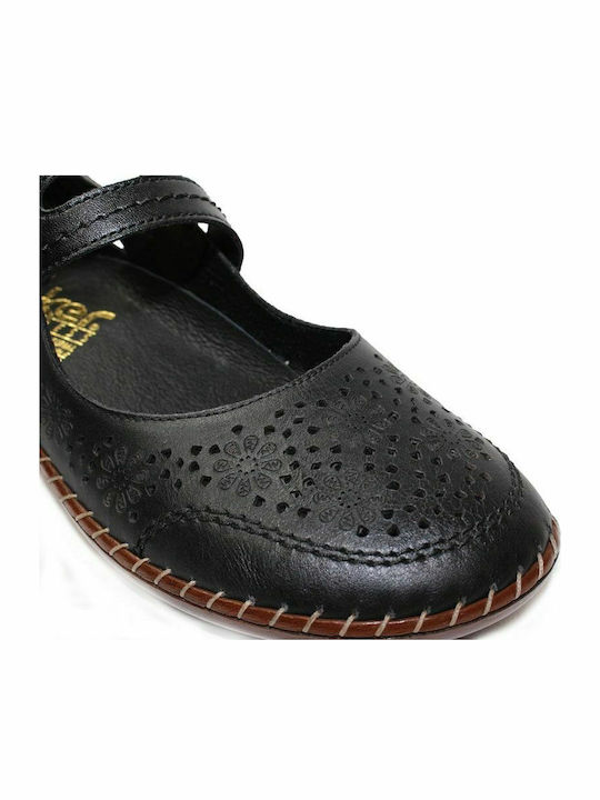 Leather Ballerinas Black