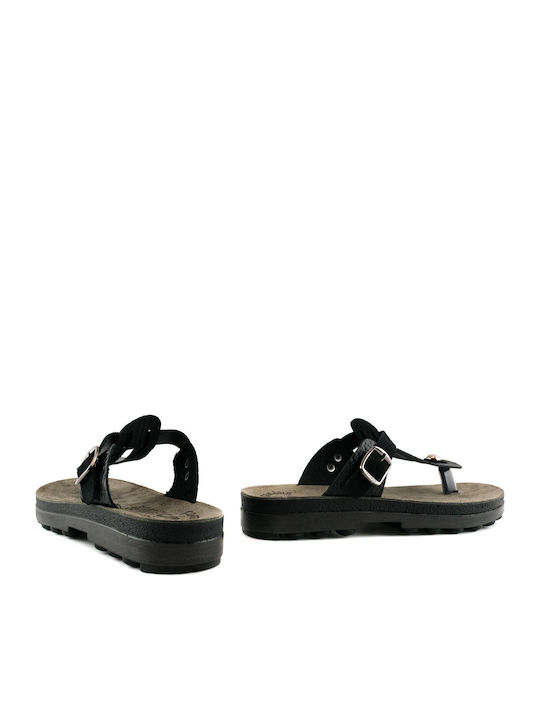 Mirabella Leather Women's Flat Sandals Anatomic Black Illusion