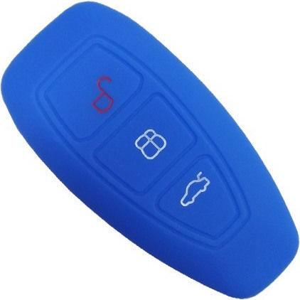 Car Key Cover Case 3 Buttons made of with 3 Buttons for Ford in Blue Color