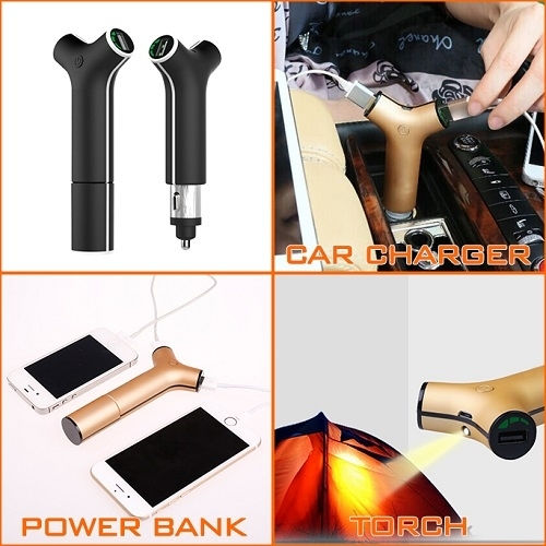 Forever Y-Style Car Charger 2.6A with Ports: 2xUSB Black Color