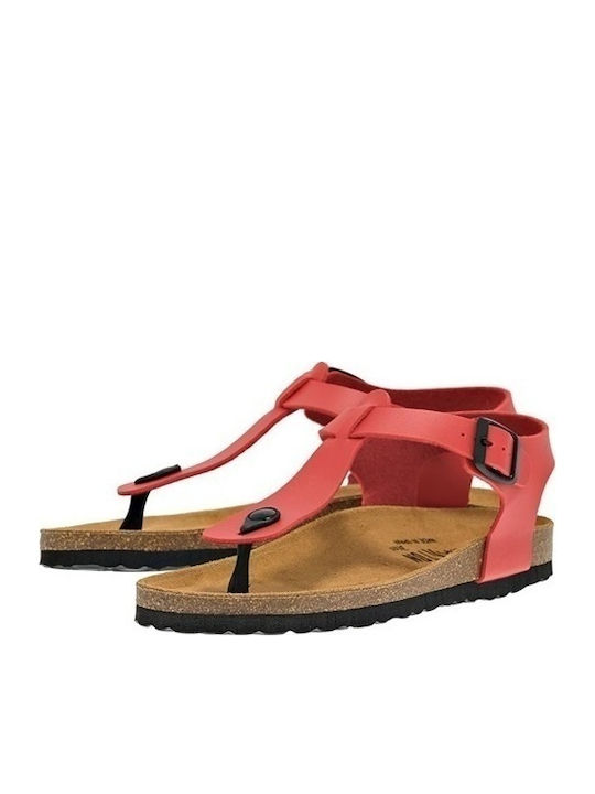 Plakton PL Women's Flat Sandals In Red Colour