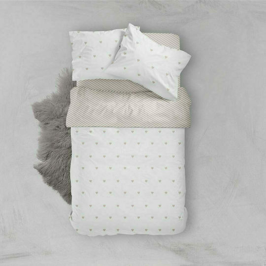Borea Mix & Match Hearts Σετ Μαξιλαροθήκες Γκρί 50x70εκ.