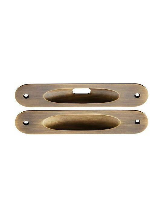Zogometal 220 Türdrücker ohne Loch Bronzé 158mm Lochabstände 132.4mm 220