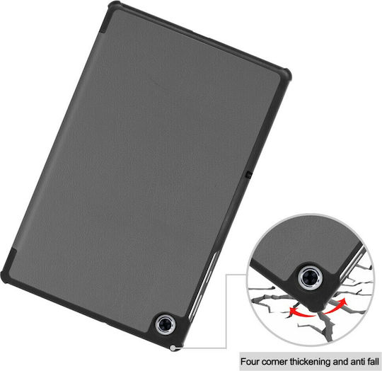 Magnetic 3-Fold Flip Cover Δερμάτινη Γκρι (Lenovo Tab M10 FHD Plus (2nd Gen) 10.3")