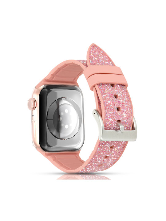 Kingxbar Crystal Fabric Strap Silicone Crystal Pink (Apple Watch 38/40/41/42mm)