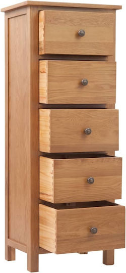 Storage Drawers Made of Wood Natural L45xW32xH110cm