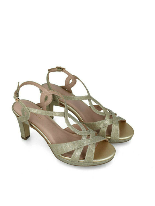 Menbur Platform Women's Sandals Gold