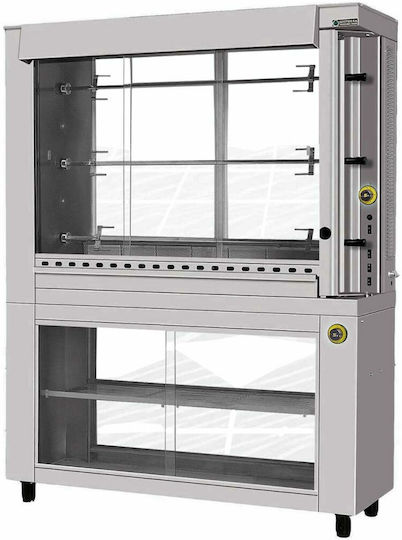 Sergas KG3 with Thermothalamo Chicken Rottisserie Grill LPG 18kW with Dimensions 48x145x188cm