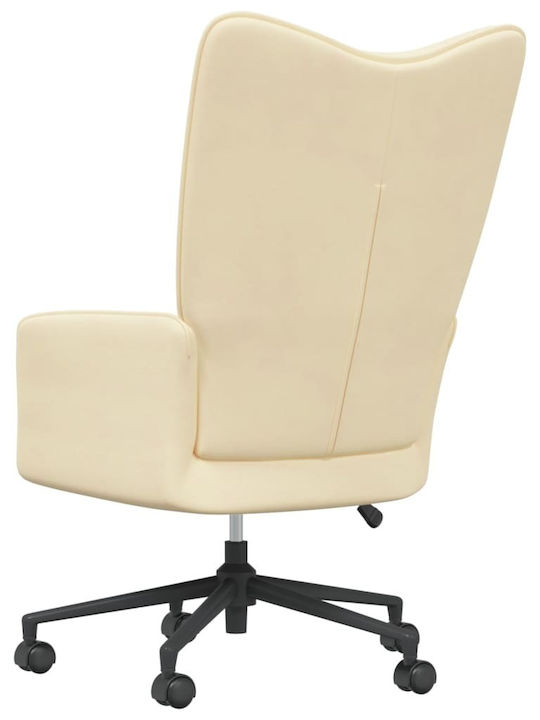 Sessel mit Armlehnen & Rollen Λευκό Κρεμ 61.5x69x94.5cm 1Stück